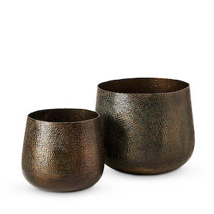 Ivory By Madras Link: Granada Bronze Pots Set Of 2