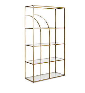 Furniture: Ponte Brass Arch Shelves