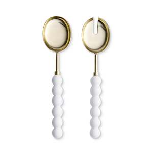 Tableware: Bauble White Salad Server Set 2