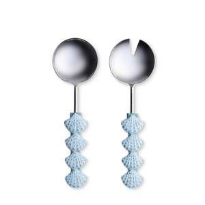 Scallop Blue Salad Server Set 2