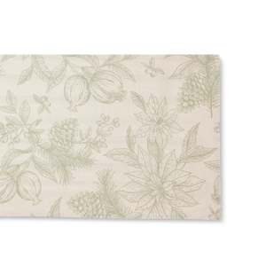Poinsettia Olive/Flax Table Runner 40x200cm