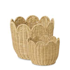 Home Decor: Mali Natural Rattan Basket Set 2