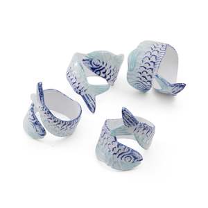 Fish Napkin Rings Set 4