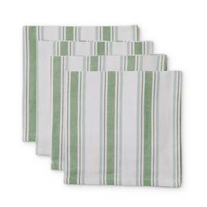 Fern Green/Blue Stripe Napkin Set 4