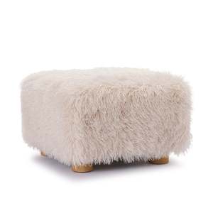Furniture: Kristoff Ivory Fur Ottoman