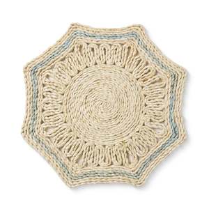 Tableware: Majorca Natural/Blue Woven Placemat 35x35cm