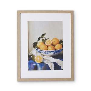 Orange Blue China Bowl Framed Print