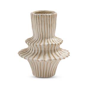 Home Decor: Ridge Natural Glazed Vase