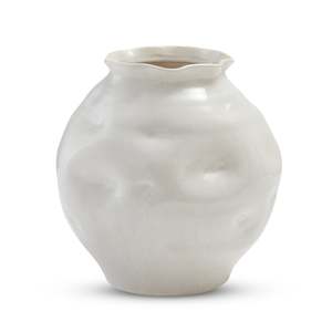 Home Decor: Dimple White Glazed Vase
