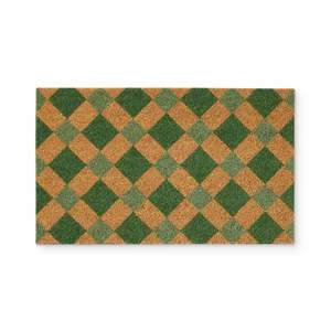 Diamond Green Check Doormat