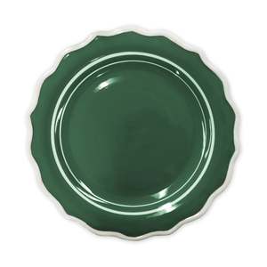 Belle Green/White Handpainted Dinner Plate