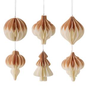 Natalia Paper Blush/Cream Assorted Decoration Set