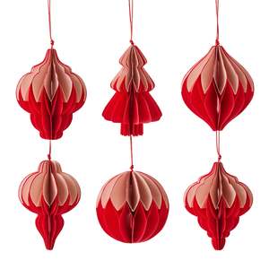 Christmas 2026: Natalia Paper Red/Pink Assorted Decoration Set
