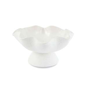 Ripple White Pedestal Bowl