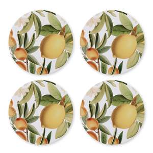 Citrus Round Hard Coaster Set 4