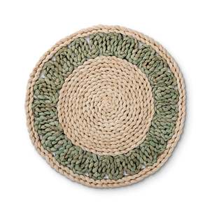 Tableware: Palma Natural/Green Braided Placemat