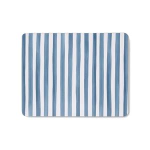 Tableware: Taylor Stripe Rectangle Placemat Blue - Set of 4