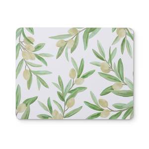 Sicilian Olive Rectangle Hard Placemat Set 4