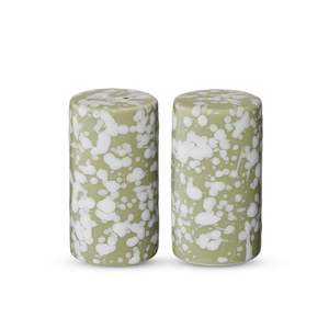 Mothers Day Sale: Speckle Green/White Salt & Pepper Shaker Set