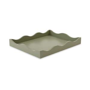 Carey Sage Rectangle Wavy Tray