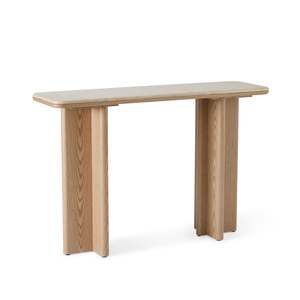 Carlyle Brown Marble/Oak Console Table
