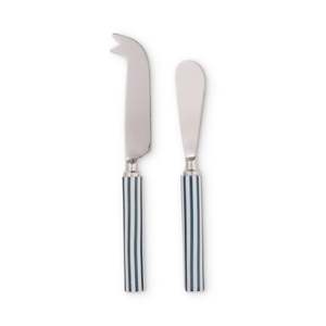 Clyde Stripe Blue/White Cheese Knife Set