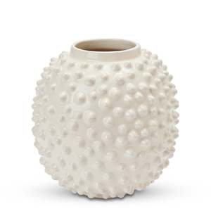 Home Decor: Pearl Off White Vase Medium D22Xh24Cm