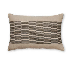 Xavier Black/Natural Linen Cushion 40x60cm