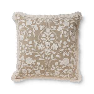 Cushions: Lucinda White Embroidered Cushion 50cm