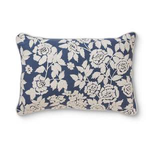 Francesca Dark Blue Embroidered Cushion 40x60cm