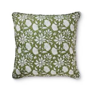 Cushions: Zara Green Block Print Cushion 50cm