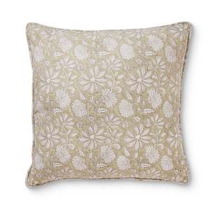 Cushions: Zara Neutral Block Print Cushion 50cm