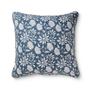 Cushions: Zara Blue Block Print Cushion 50cm