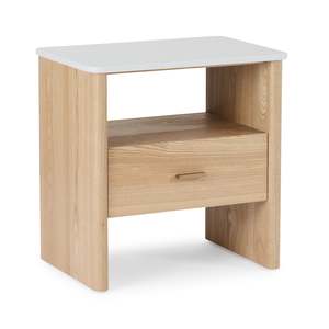 Oscar White/Oak Bedside Table