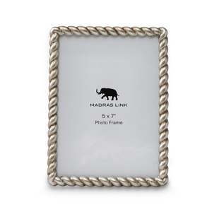 Antique Silver Rope Photo Frame 5x7"