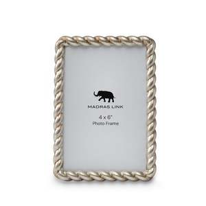 Antique Silver Rope Photo Frame 4x6"