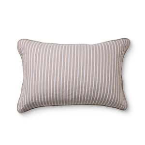 Bed Linen: Sinclair Coffee Stripe Quilted Pillow Case Set 2