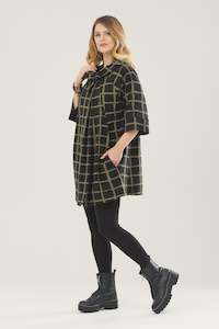 Ever Sassy: Ever Sassy - 13653 Check Cocoon Jacket