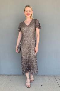 Jesse Harper - JH0570 Gold Glitter Dress