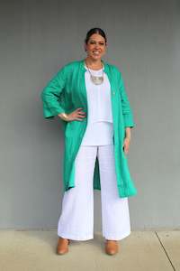 Linen Pants: Angel Lace - 2024SS-06 Resort Palazzo Pants