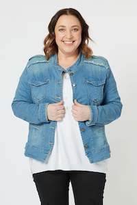 Denim 1: Threadz - 38706 Military Denim Jacket