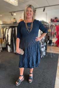 Alquema 3 4 Smash Pocket Dress: Alquema - ADC544-BG 3/4 Smash Pocket Dress