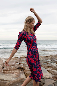 Alquema 3 4 Smash Pocket Dress: Alquema - ADC544-CB 3/4 Smash Pocket Dress