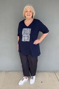 Printed Tops: Cashews - TOP143/F16 Print Tee Shirt