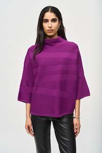 Sweaters: Joseph Ribkoff - 243953 Funnel Neck Box Knit