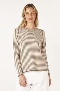 Zaket And Plover 1: Zaket and Plover - ZP7147 Essential Stripe Crew Sweater