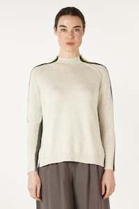 Zaket And Plover 1: Zaket and Plover - ZP7128 Contrast Funnel Neck Jumper