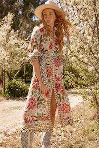 Maxi: OnceWas - OW41905AZF Carmen Placement Print Maxi