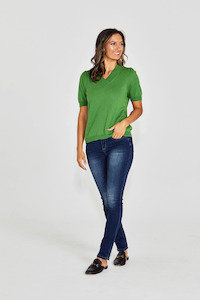 Bridge and Lord - BL3207 Puff Sleeve Vee Pullover