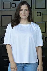 Tees: White On Black - Gather NK Top